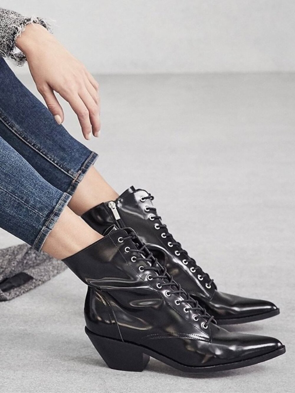 MARC FISHER Bowie Patent Leather Bootie - Picture 2 of 11